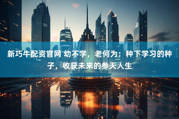 新巧牛配资官网 幼不学，老何为：种下学习的种子，收获未来的参天人生
