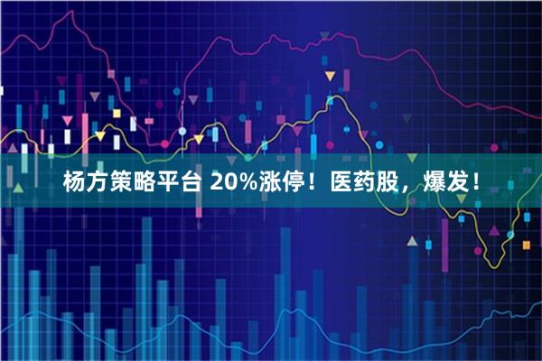 杨方策略平台 20%涨停！医药股，爆发！